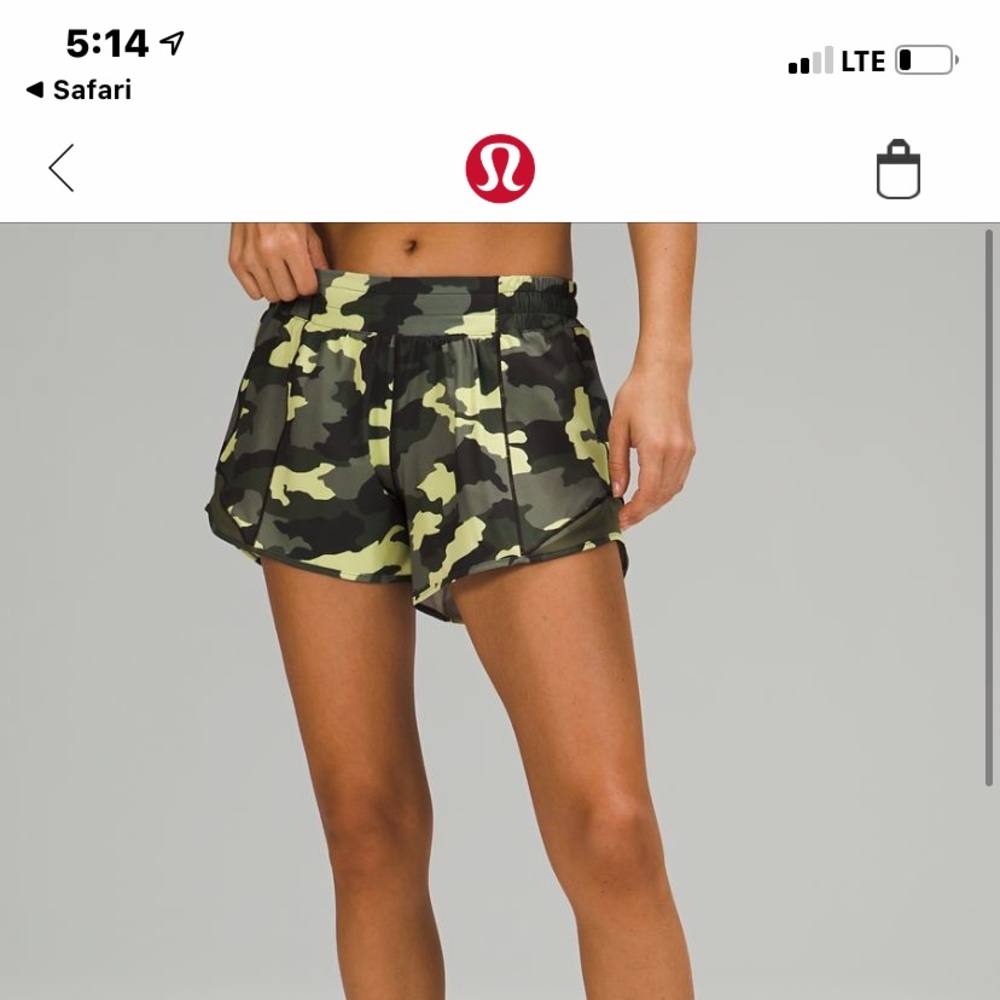 Neon camo hotty hot short. Size 4, 4” inseam